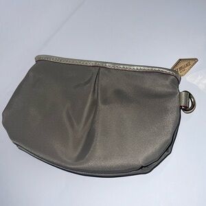 MZ Wallace Khaki Gray Zip Pouch Clutch Bag